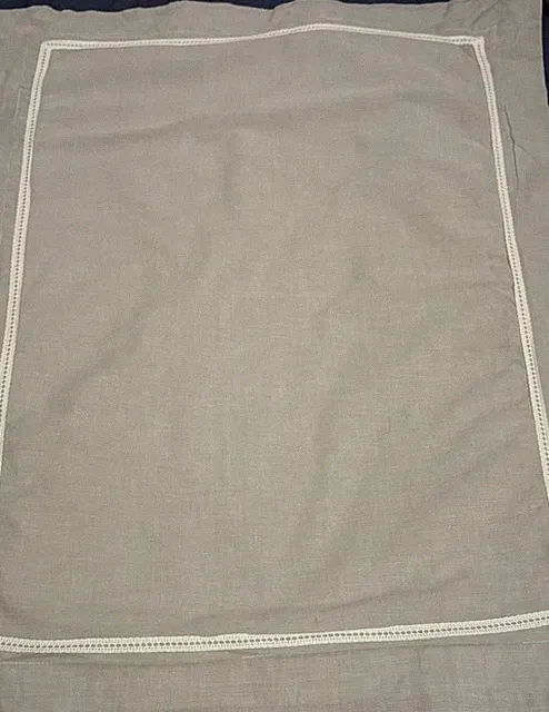 2 Lacourte Pillow Shams Gray White 100% Cotton 30 Inc Wide 22 Inc L