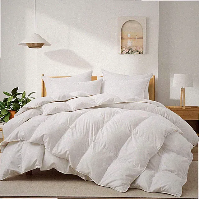 3 in 1 Duvet 90% Down Comforter Set, 800 Fill Power, 100% Cotton Shell 500TC