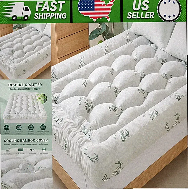 5 Inch Memory Foam Mattress Topper Full Size Bamboo Pillow Top White