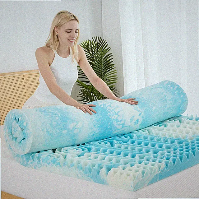 5-Zone Memory Foam Mattress Topper 4 Inch Full, Cooling Gel Infused Foam Matt...