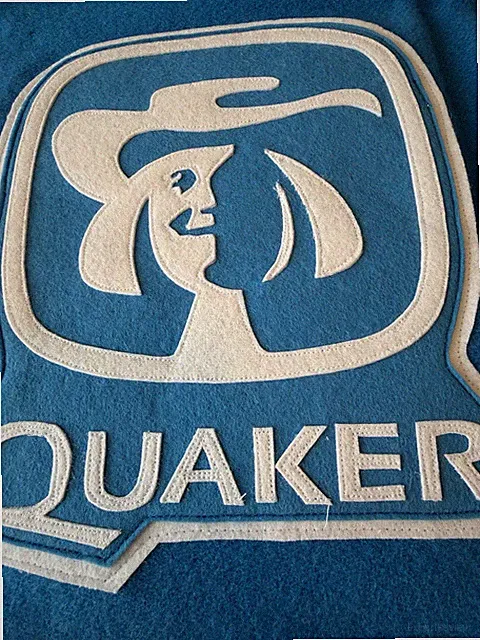 Amana Woolen Mills Quaker Blue Wool Advertising Blanket 48 x 62 100% Virgin wool
