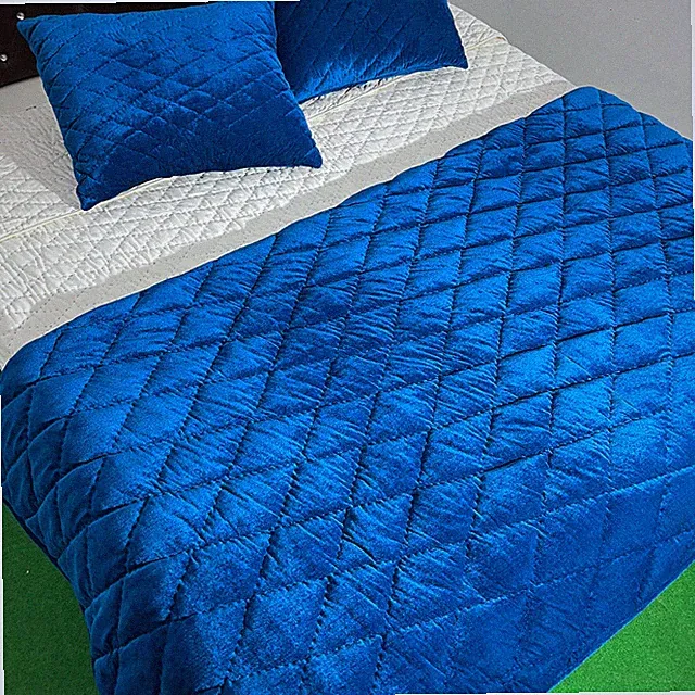 Blanket Diamond Stitch Velvet Royal blue Quilts Threshold Full Queen Berry Soft