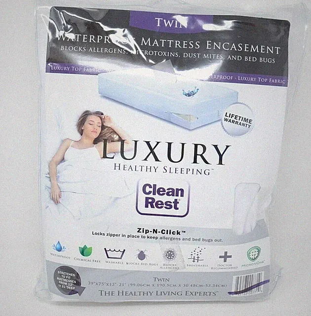 CleanRest Luxury Waterproof Mattress Encasement Protector Twin