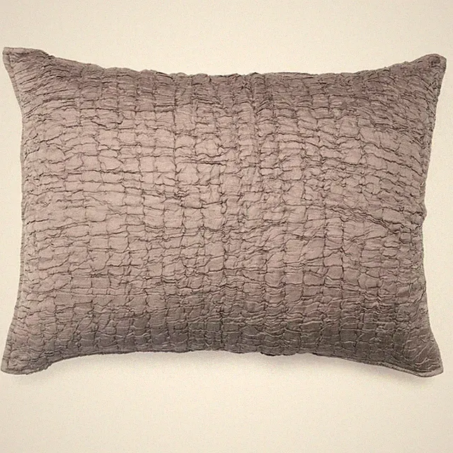 Dohan Grey Solid Color Cotton Standard or King Pillow Shams