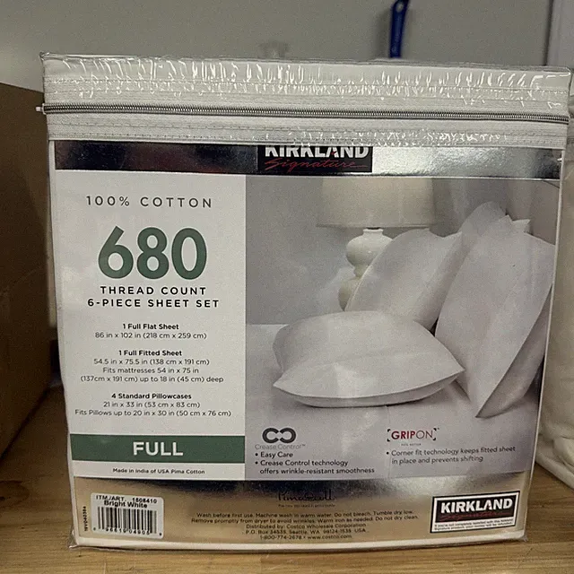 Kirkland Signature Full Size 6-Piece Sheet Set - Bright White (1508410)