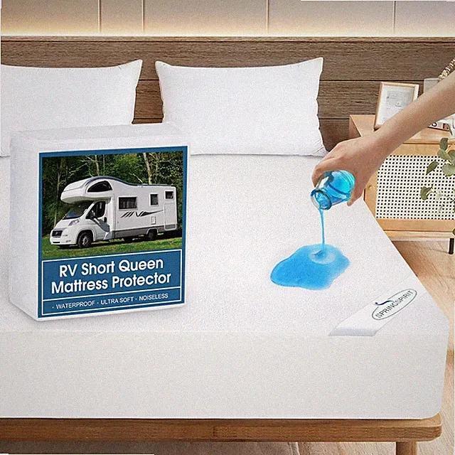 RV Short Queen Terry Mattress Protector Waterproof Mattress Cover 75"x60"