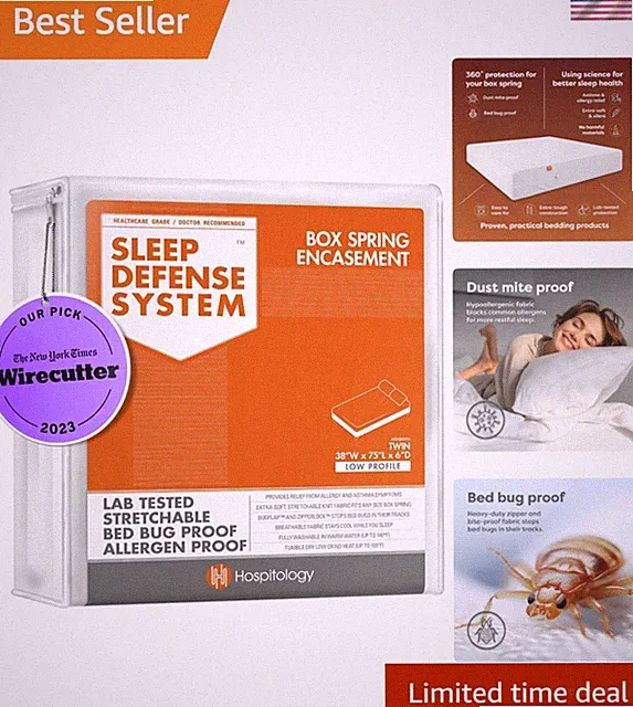Sleep Defense System: Twin Bed Bug & Dust Mite Proof Encasement 6" Low Profile