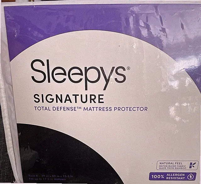 Sleepys Signature Total Defense Twin XL Mattress Protector Waterproof Allergen