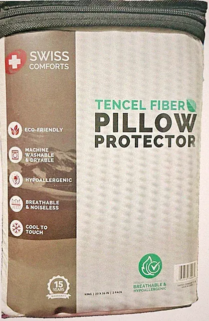 Swiss Comfort Tencel Fiber P Protectors Queen Size New 20x30